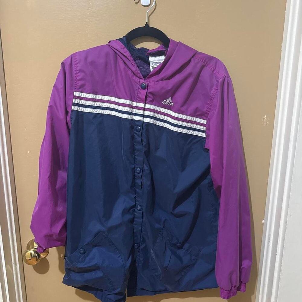 Adidas purple and navy blue